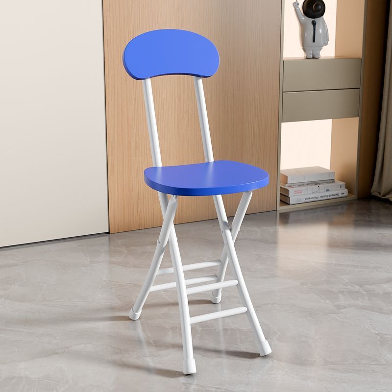 흰색 프레임 파란색 표면 접이식 의자