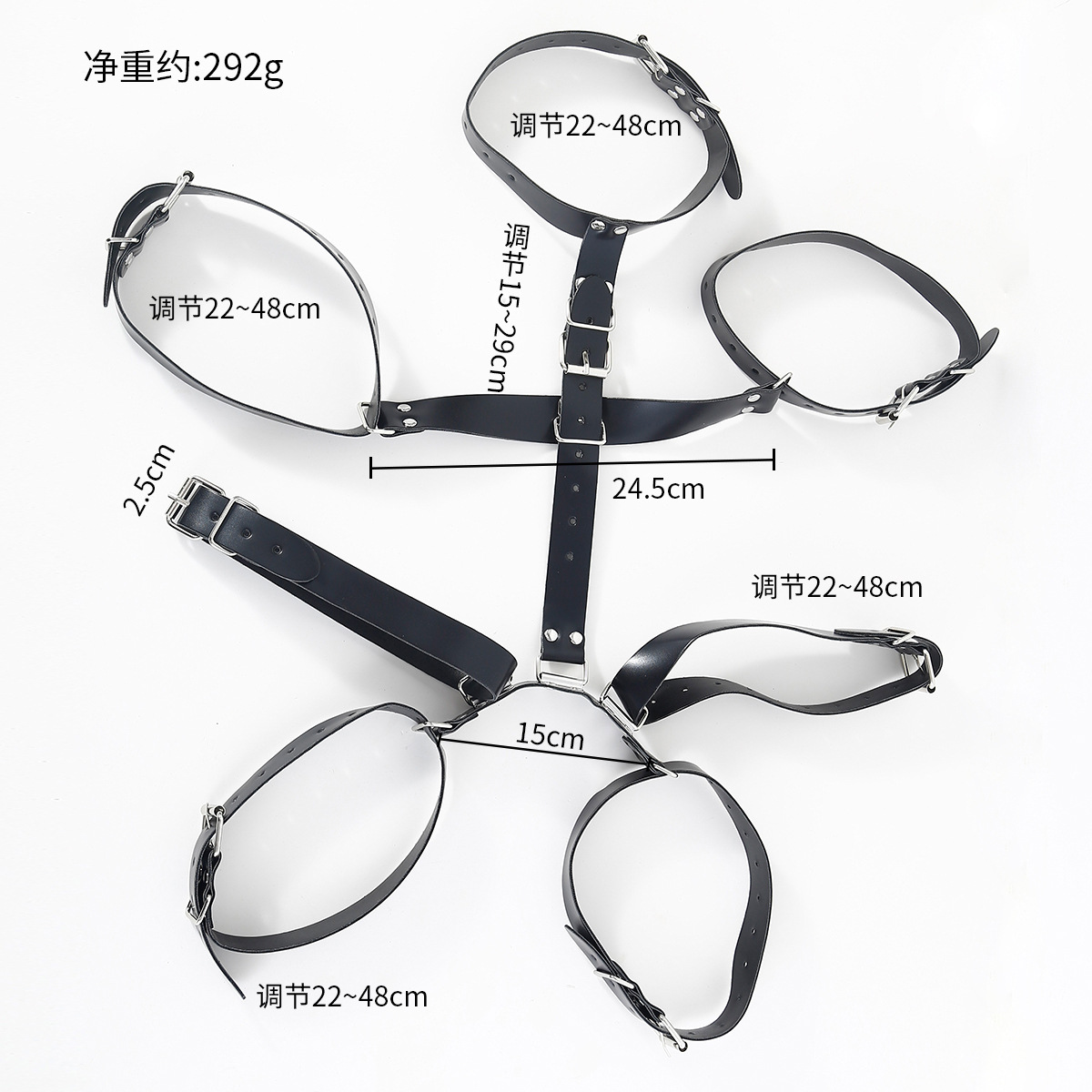 SM accesorios de cuero restricción con collar esposas esposas de brazo esclavo hombre y mujer para ajustar la ropa esposas atar artículos sexuales image 4