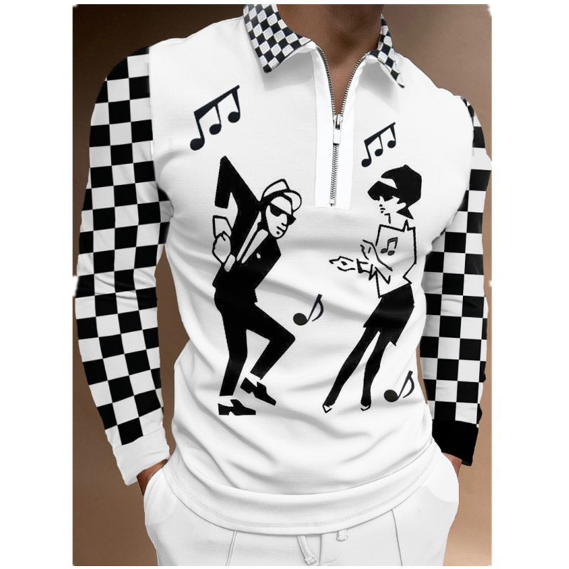 El Comercio exterior nuevo deseo Amazon estación independiente impreso Polo casual más tamaño de manga larga hombres camiseta superior hombres