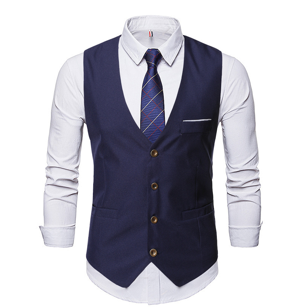 Comercio exterior transfronterizo nuevo traje de los hombres Chaleco de moda juvenil de negocios de los hombres casuales Delgado Chaleco de estilo coreano