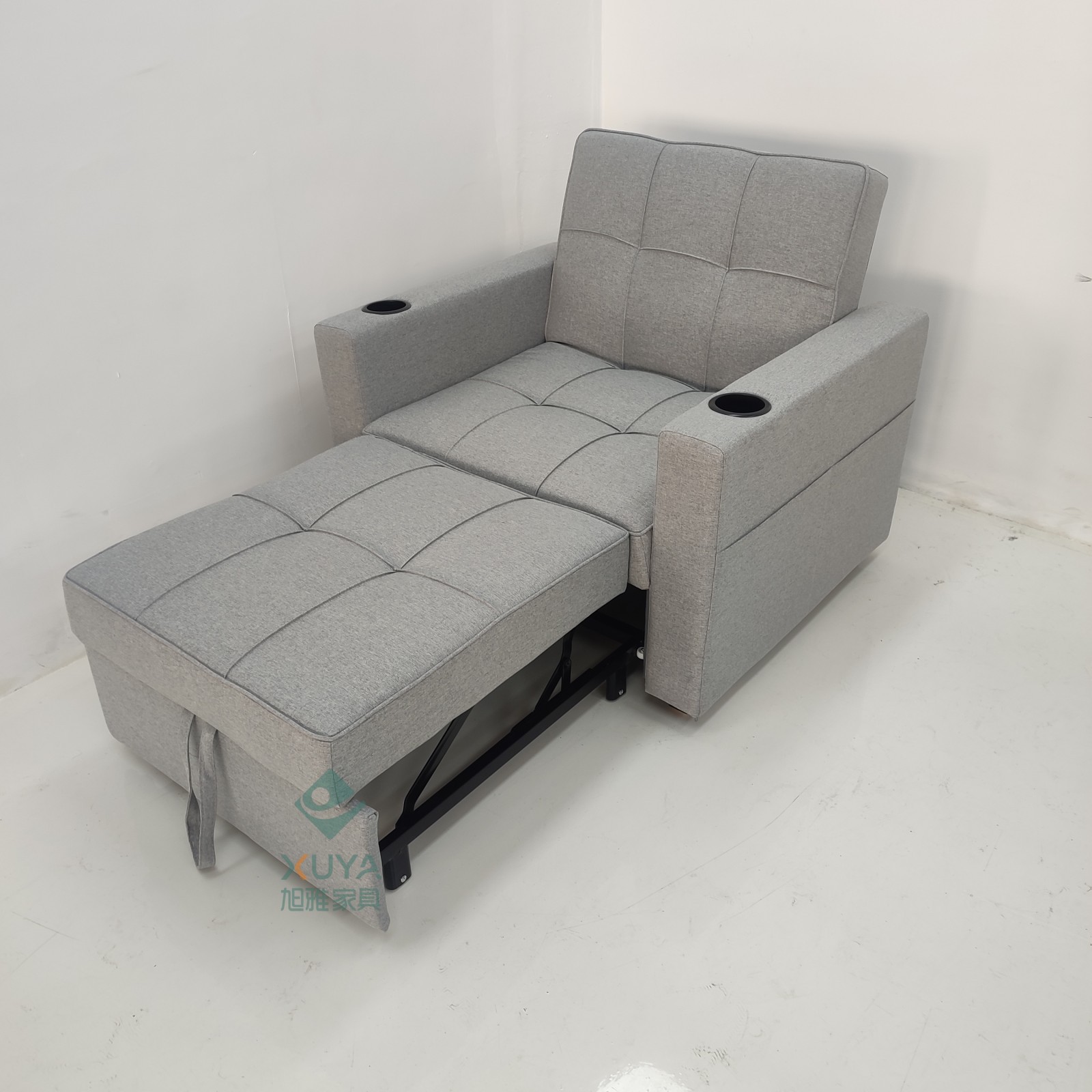 Sofá cama de cuero multifuncional para una persona, sala de estar, oficina, almuerzo, artefacto mágico con portatazas, sofá cama de cine privado
