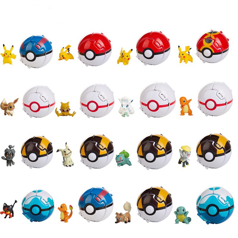 Flip Pet Explosion Ball Poke Ball Pokemon Charmander Mewtwo Squirtle Doll Model Toy Big Sale