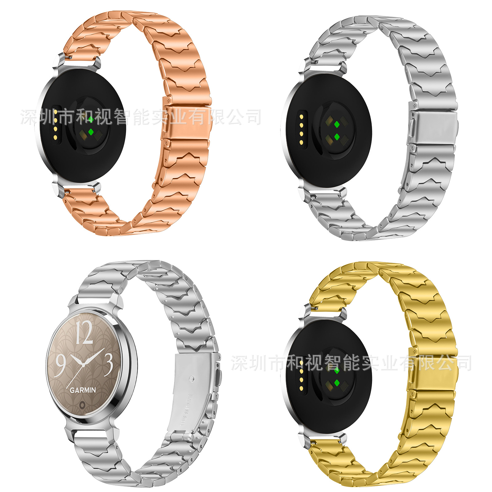 Suitable for Garmin Llily2 Watch Strap Bat Steel Strap Metal Stainless Steel Strap Classy Watch Strap Smart Accessories