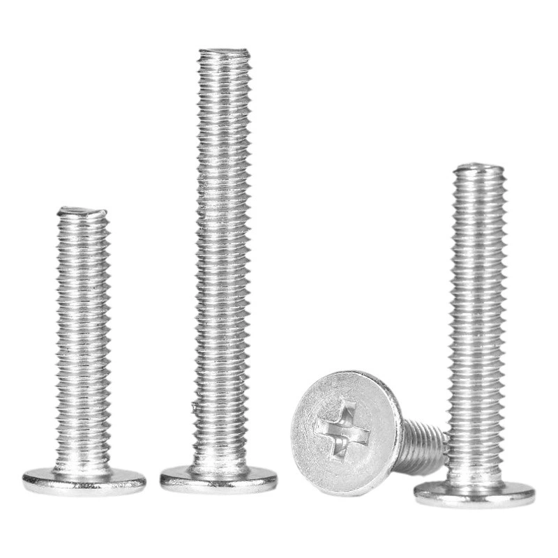 Большие винты с плоской головкой из нержавеющей стали 304, крестообразные винты CM, винты с плоской головкой, болты с ультратонкой головкой M2M8, оптовая продажа