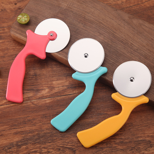 Stainless Steel Pizza Knife Baking Tool Pancake Cutter Pie Cutter Kitchen Round Rolling Knife Wholesale 