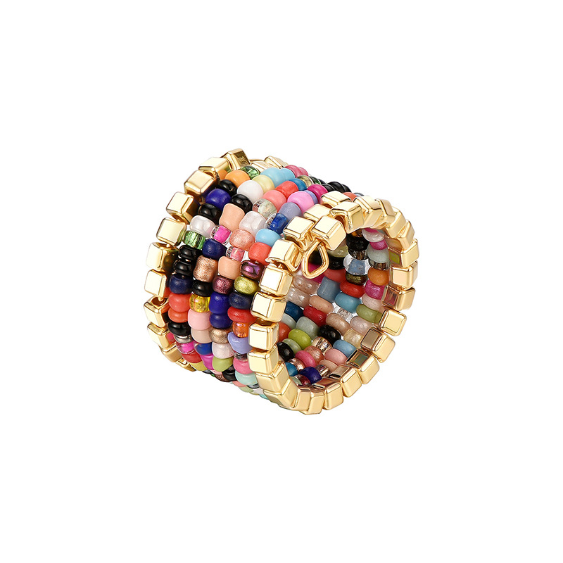 Bohemian Color Beads Multi-layer Integrated Ring display picture 2