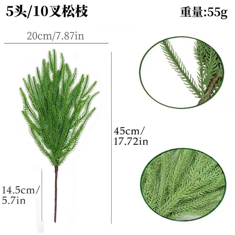 工場卸売 模造緑植物 クリスマス松葉枝飾り 人工花輪 松葉ノフォーク松 ドア掛けつる飾り|undefined