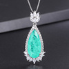 Fashionable retro emerald jewelry, necklace, pendant, European style