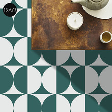 北欧清新绿色几何小花砖浴室墙厨房卫生间地面防滑瓷砖200x200