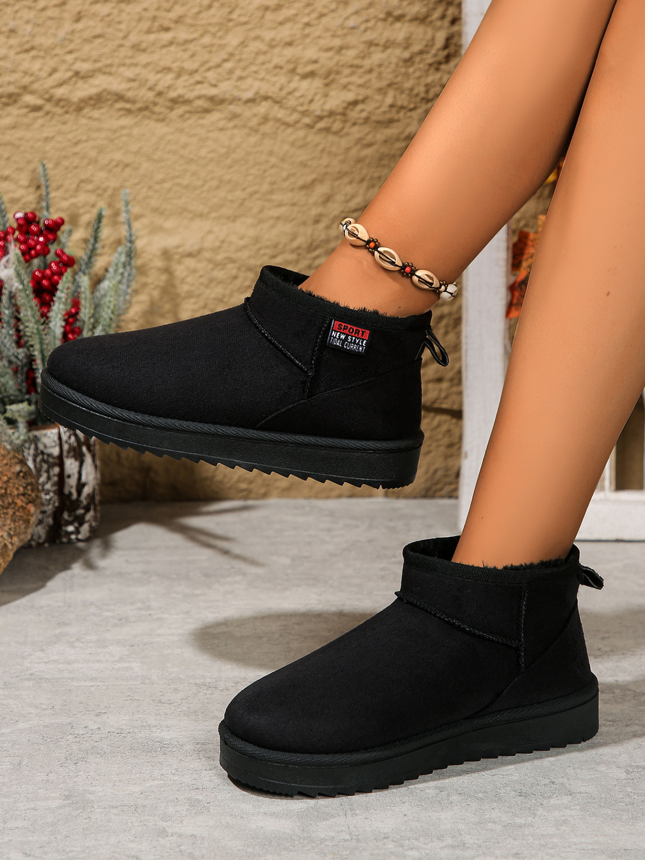 Women's Shoes Cotton shoes new snow boots women 2024 winter new velvet warm short boots large size thick soled cotton shoes_voghion.com