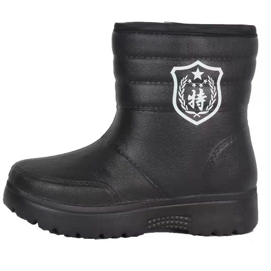 Men's Kitchen Three Farmers Animal Husbandry Car Washing Waterproof fleece-lined Cotton Warm Boots High Sleeper Rain Boots Snow Boots