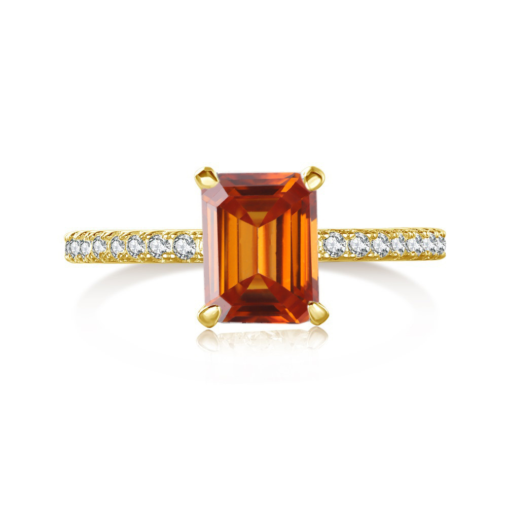 2 quilates esmeralda corta rosa color anillo de piedra de moissanita plata esterlina S925 anillo de fila correa de boda certificado GRA