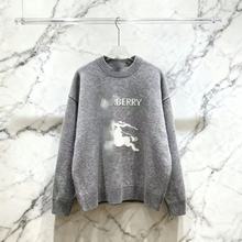 跨境外贸战马秋冬 圆领提花针织毛衣针织衫工厂男女情侣上衣百搭