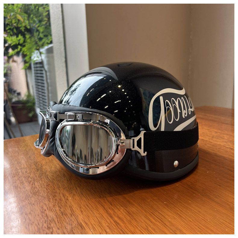 Helmet Retro Electric Motorcycle 3C Certified Four-Season Electric Vehicle Safety Helmet Summer Men's and Women's Half Helmet Motorcycle Trendy Brand