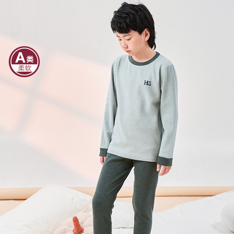 儿童保暖内衣男女童秋衣秋裤大童睡衣套装中小童学生青少年打底衫|undefined