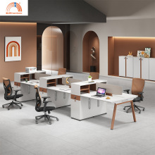 职员办公桌简约现代办公家具电脑桌对坐员工桌椅组合四人位钢架桌