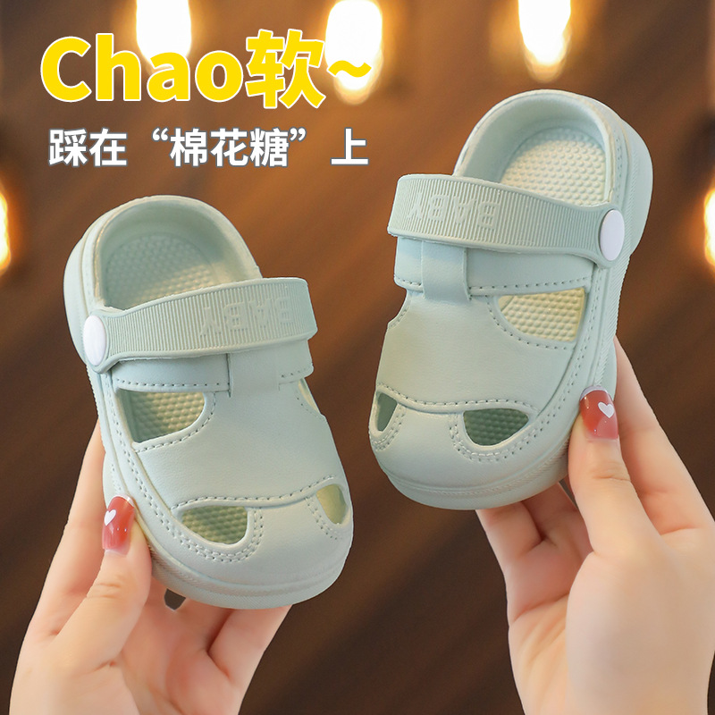 Children's Croc Shoes Baby Home Outdoor Indoor Sandals Boys and Girls Soft Non-Slip Toe Shoes Slippers