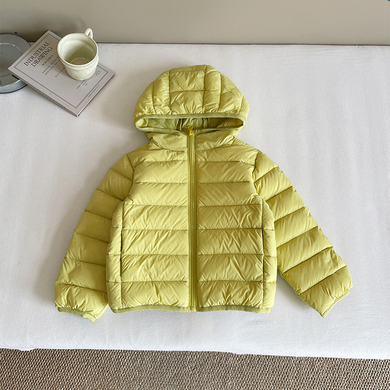 Wind Valley 2025 invierno nueva ropa infantil coreana de color sólido chaqueta de plumón caliente para niños chaqueta de aire exterior universal