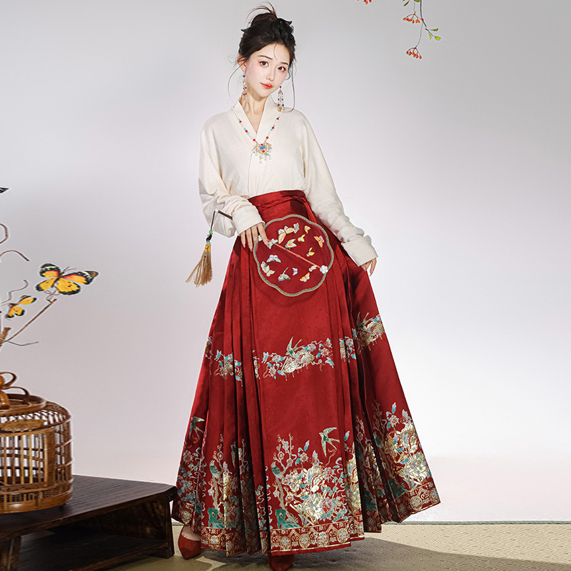 Flower Magpie 2023 new style horse face dress engagement dress red suit new Chinese style gold woven makeup flower Hanfu toast dress Flower Magpie 2023 new style horse face dress engagement dress red suit new Chinese style gold woven makeup flower Hanfu toast dress