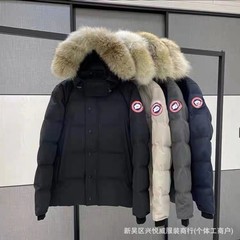 新款高端正确版大鹅大口袋男女情侣派克棉服连帽加厚保暖防风外套
