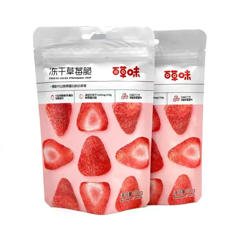 Baicao flavor замороженная клубника хрустящий 30 г сушёные фрукты, засахарённые фрукты, офисная повседневная закуска, готова к употреблению, одна штука, оптом