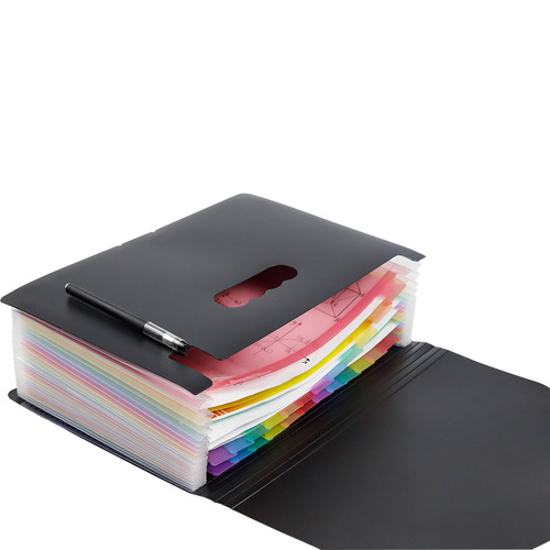 Amazon 24-Grid Cover Student Accordion File Folder A4 Document Test Collection Bag Multi-Layer Office File Bag