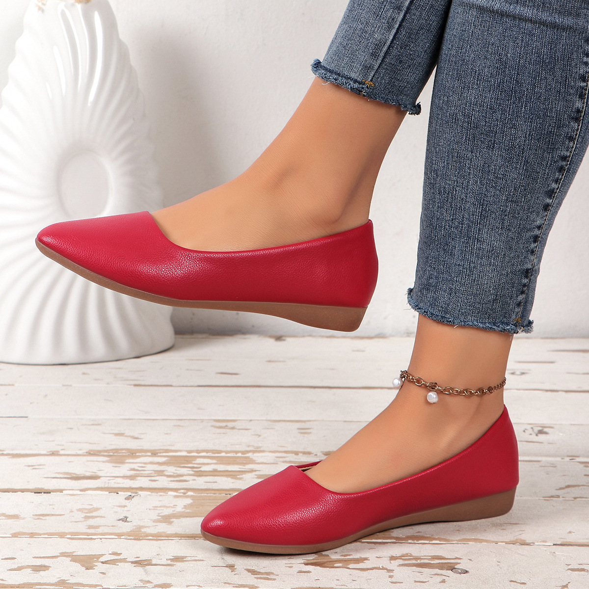 Mocassini donna in pelle classici scarpe basse comode casual_voghion.com
