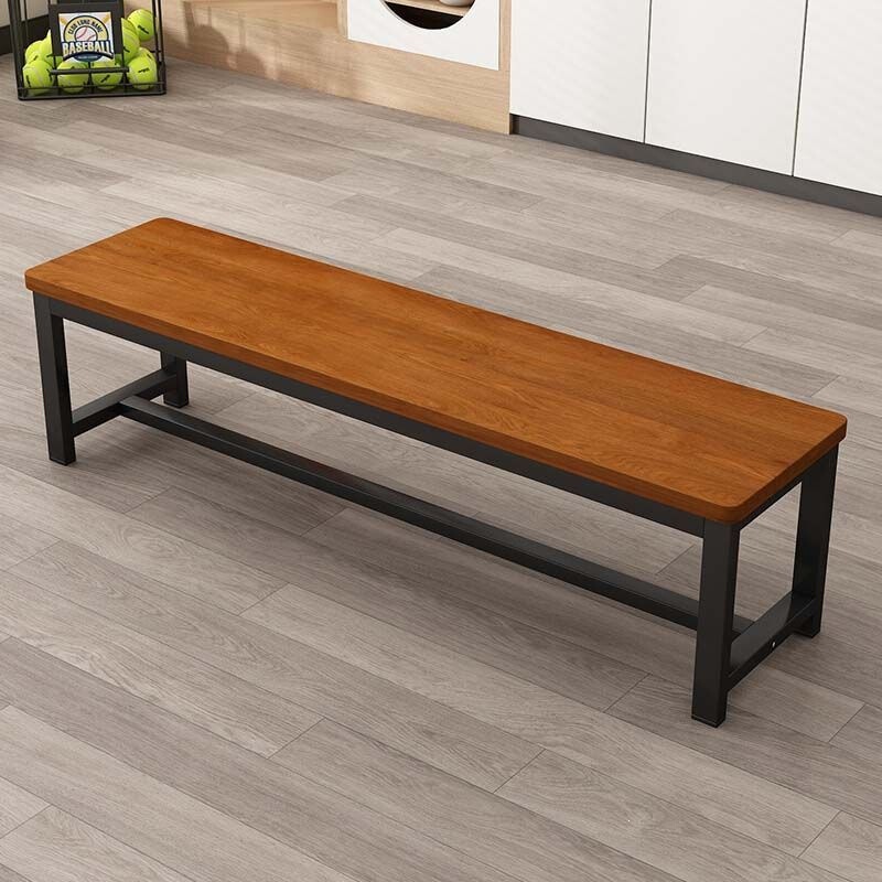 Solid Wood Long Bench, Shoe-Changing Bench for Home Use, Long Bench for Dressing Room, Bathroom, Dining Table, Gym, Clothing Store, Iron Art Long Bench
