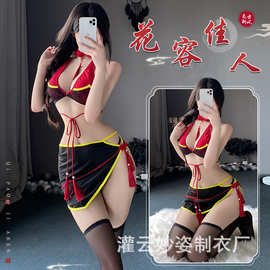 三生吟性感国潮古风分体旗袍流苏吊坠套装小胸纯欲诱惑套装2797