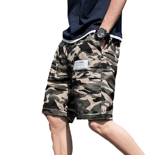 Korean version men's summer sport work pants five-pocket casual youth stylish mid-rise pants trendy