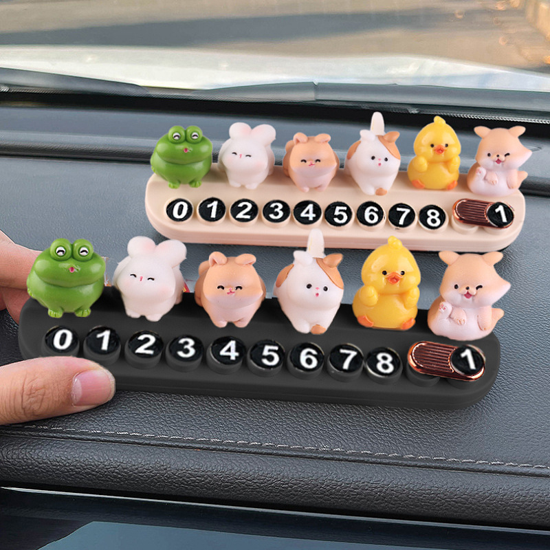 Placas de estacionamiento temporales pueden ocultarse adorables creativas pequeñas mascotas para moverse placa telefónica de estacionamiento adornos