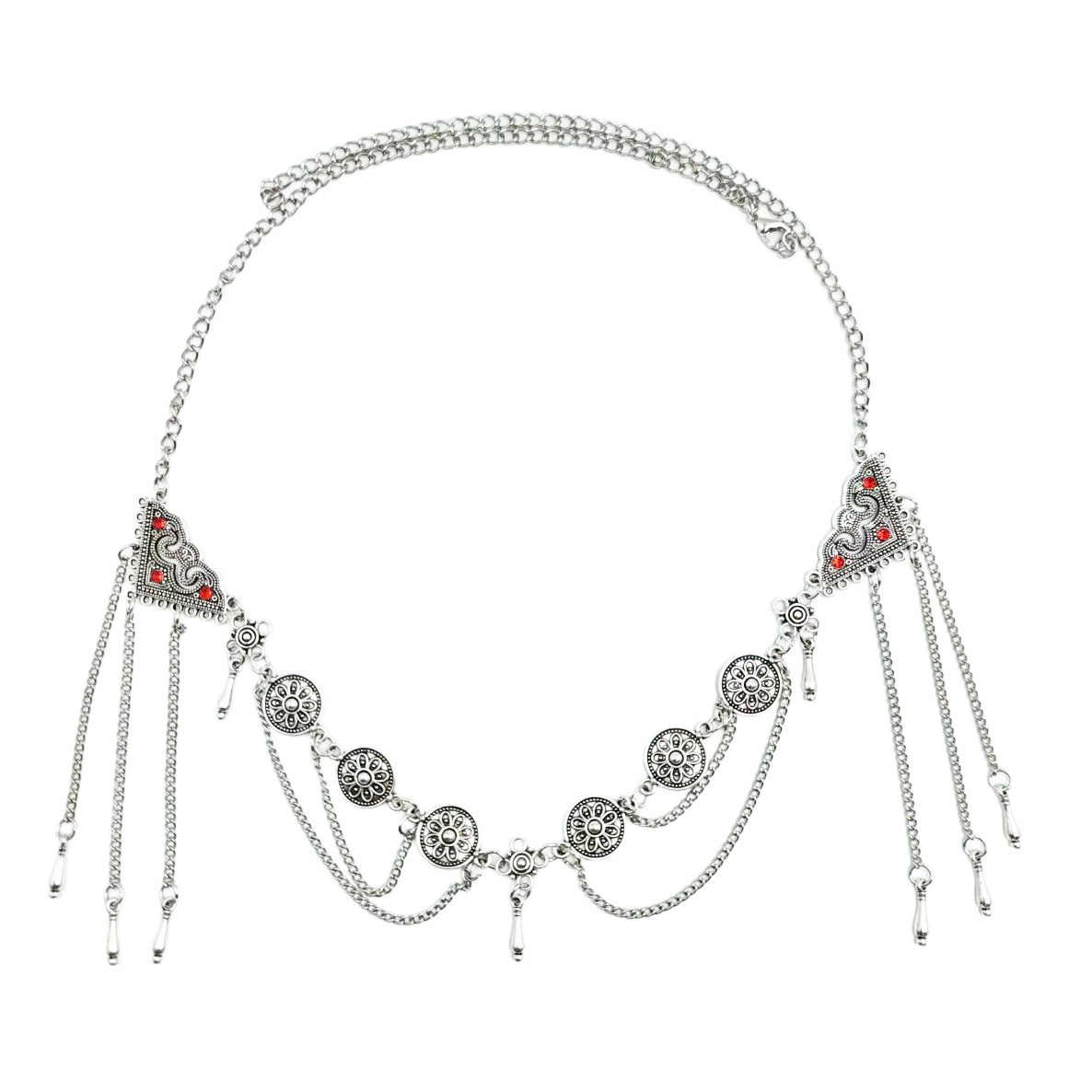 New Exotic Ethnic Style Kazakh Forehead Chain Xinjiang Retro Geometric Long Tassel Hanfu Headdress