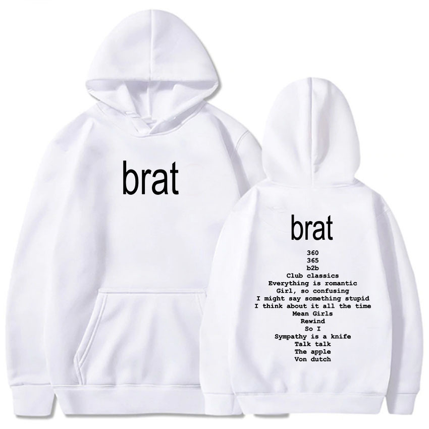2024 Album Brat Graphic Printing Sudaderas Charli XCX Singer