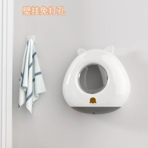 Factory direct supply wall-mounted hole-free multi-functional storage box, cling film sleeve storage rack, kitchen and bathroom hat storage box