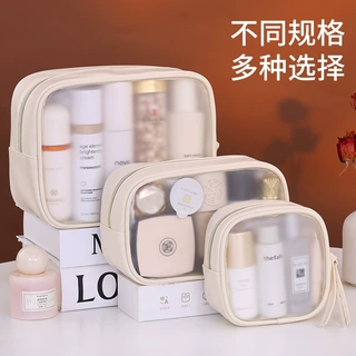 跨境亚马逊磨砂半透明化妆包便携式大容量化妆品收纳包旅行洗漱包
