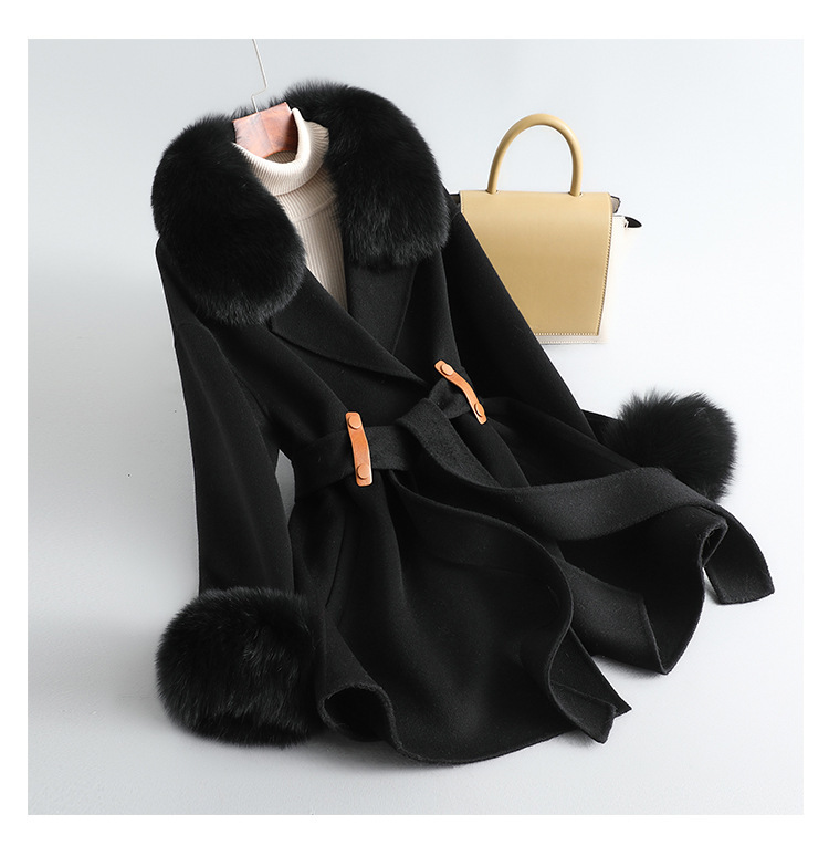 Women's Clothing Autumn And Winter New Style Fox Fur Collar Gao Rui Double Faced Cashmere Coat Women's Medium And Long Wool Double Faced Wool Coat_voghion.com