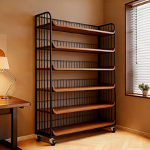 可移动书架家用客厅落地零食书本收纳架商超大型靠墙薯片饮料货架