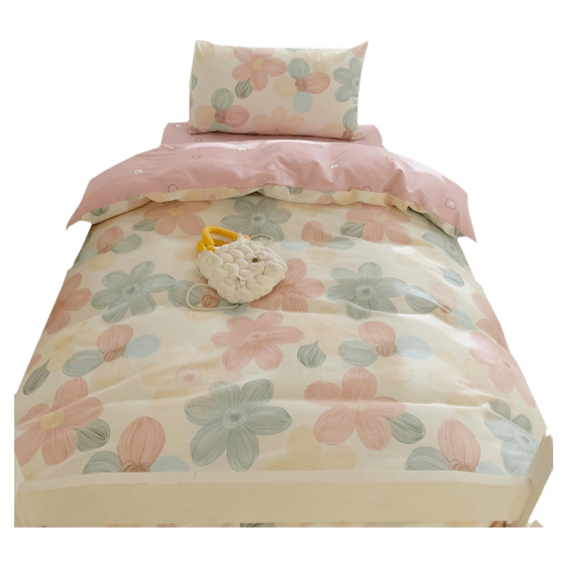 Ropa de cama de dormitorio de estudiantes universitarios de tres piezas de algodón, sábana de algodón, funda de edredón, sábana, cama, traje de cuatro piezas, verano