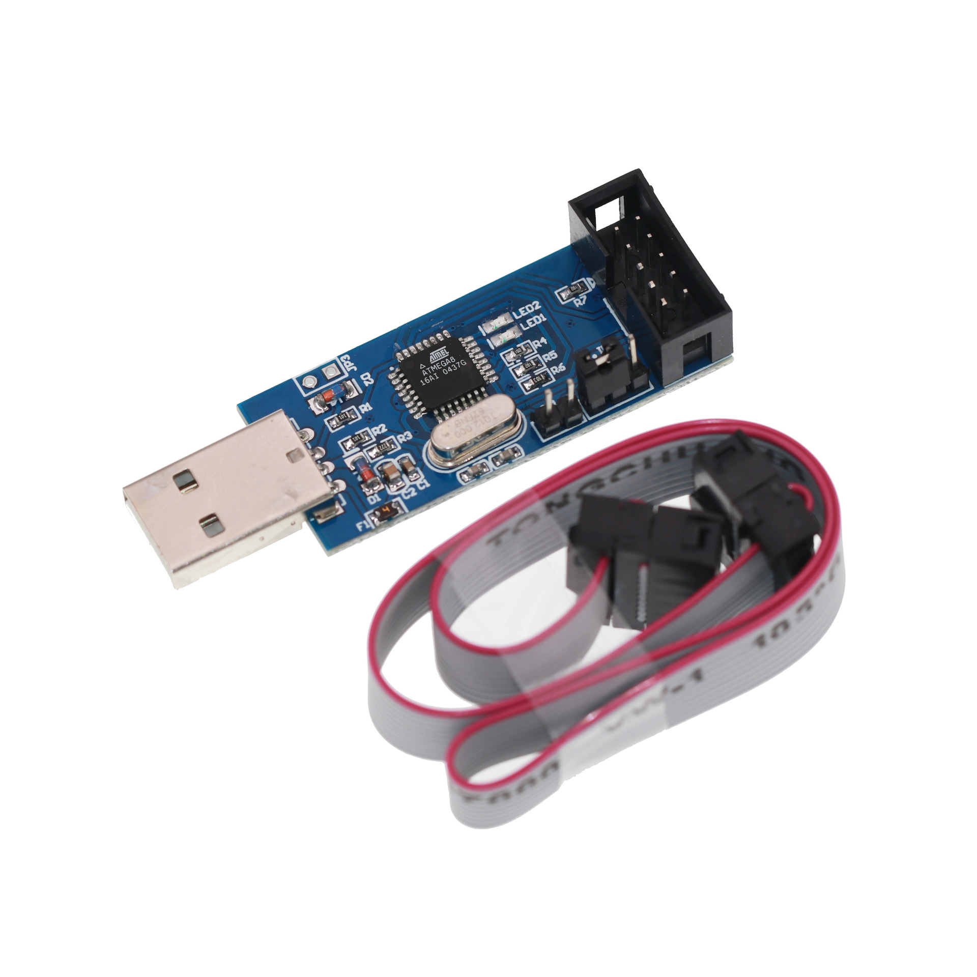51 AVR 编程器 ISP USBASP下载器 USBISP 下载线带自恢复过流保护-阿里巴巴
