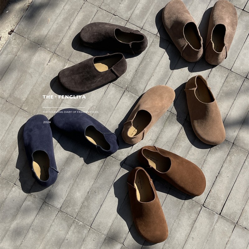 Feng Liya's Ultra-Versatile 2026 Spring/Summer New Retro Birkenstock Shoes, Versatile Women's Shoes with Hidden Height Increase, Fully Enclosed Casual Shoes