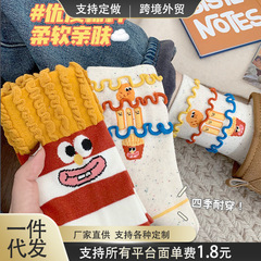 薯条袜子女春夏季中筒袜袜ins潮韩版运动可爱网红外穿夏天长筒袜