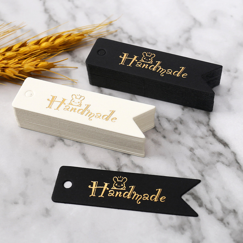 Handmade Bronzing Tag 2022 Cross-border New Handmade Small Dovetail Tag Accompanying Gift Tag Card