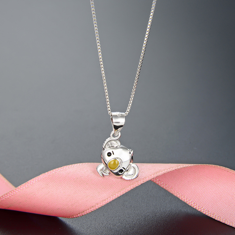 Collar de plata esterlina S925 lindo oso koala simple colgante mujer Europa y América nuevos accesorios transfronterizos fabricantes de suministro