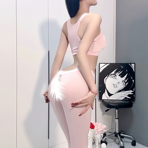 Underwear sexy open-leg no removal tight pants exposed buttocks yoga pants outdoor exposed couple flirting hot girl set