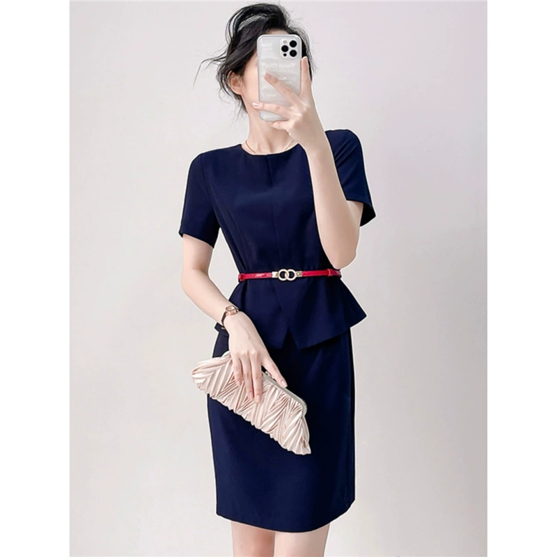 Оптовая цена, бесплатная доставка, профессиональное платье, женское летнее тонкое стильное платье стюардессы, клубная ювелирная магазин, салон красоты, рабочая одежда