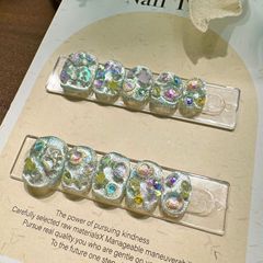 小紅薯晶凍爆閃貓眼立體小眾可愛清新炫彩短款可拆卸穿戴甲批發