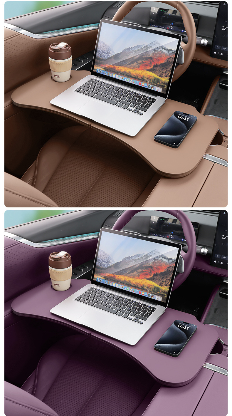 Car interior accessory: multifunctional foldable small table, practical and easy to store, car rest table and storage table