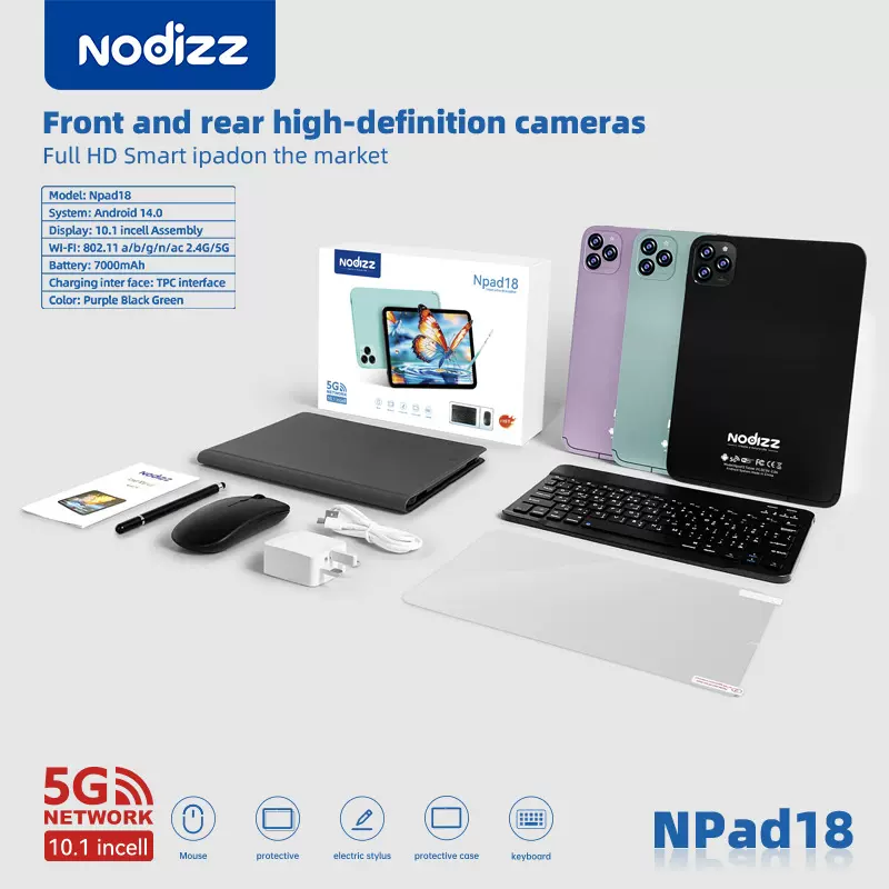 跨境热销10.1寸安卓平板电脑高清 IPS全面屏幕wifi+SIM通话Npad18