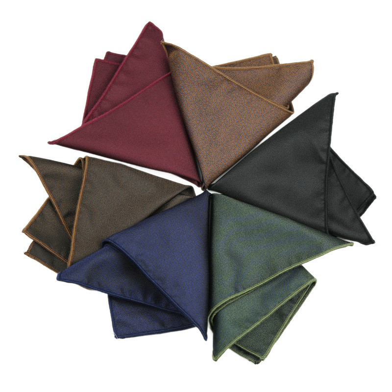 Men's Suit Pocket Square for Weddings, Banquets, Formal Wear, Business Style, Trendy Solid Colors: Black, Burgundy, Dark Green
