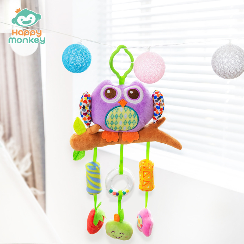 Juguete Colgante para Cuna de Bebé Happymonkey, Campana de Viento, Sonajero de Mano, Peluche Colgante para Bebé